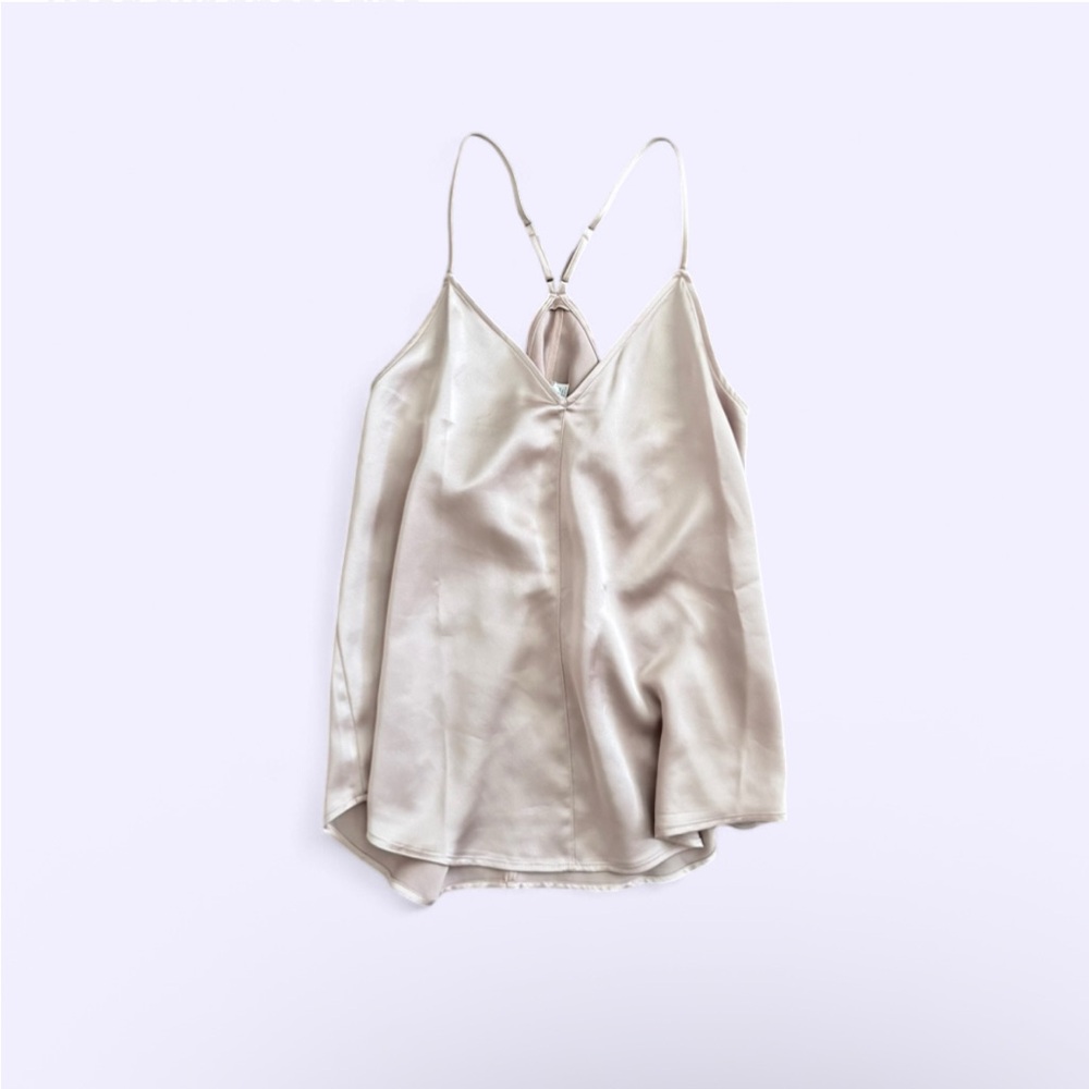 Spanx Pearly Pink Satin Racerback Flowy Top Adjustable Strap Size S